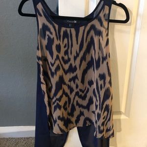 Blue and beige animal print tank!